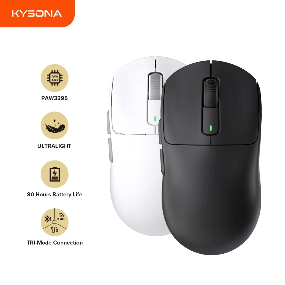Esports Gaming Laptop - Kysona M600 PAW3395 Wireless Bluetooth Gaming