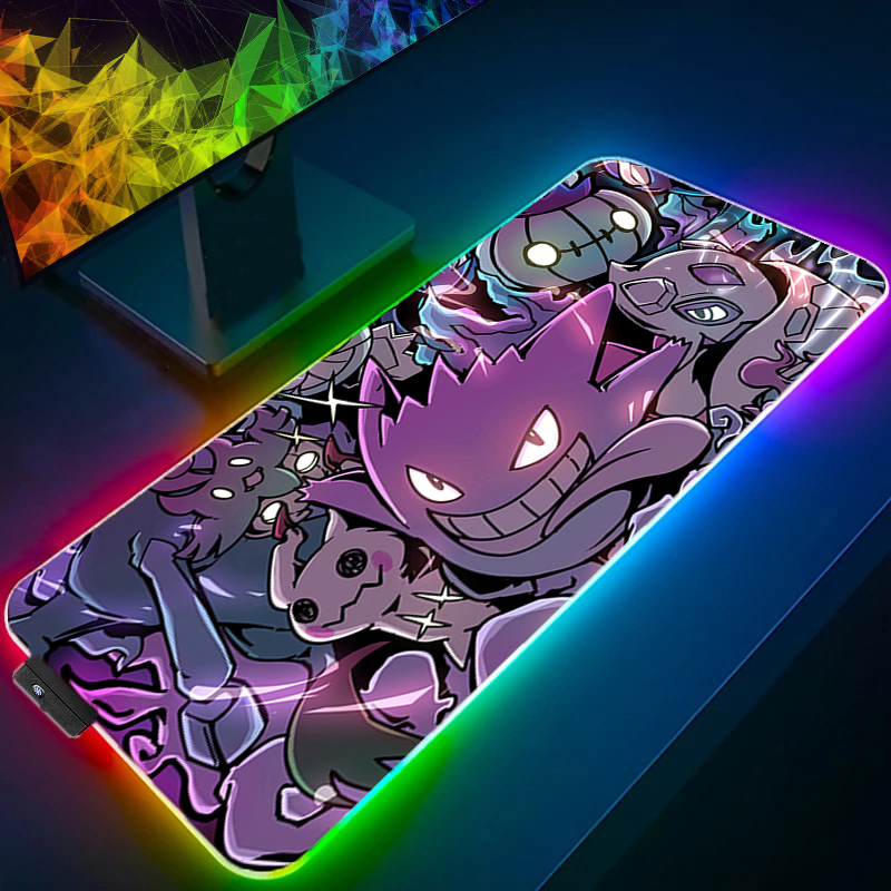 Esports Gaming Keyboard - RGB Mouse Pad Pokemon Pikachu Gengar