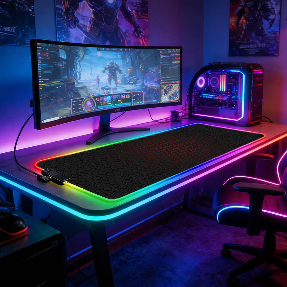 LED Lighting RGB Mouse Pad E-s - Esports Gaming Laptop ulasan dan harga