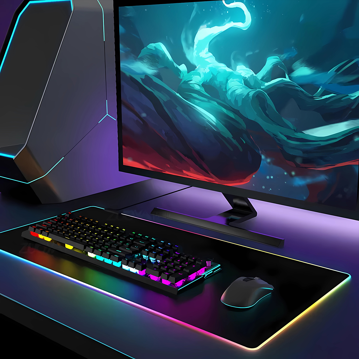 RGB Anime Fate Saber MousePad  - Esports Gaming Laptop ulasan dan harga