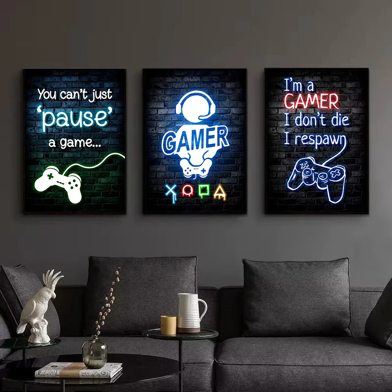 1pc frameless Canvas Painting  - Esports Gaming ulasan dan harga