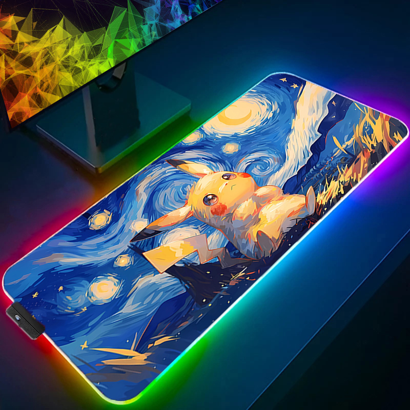 RGB Mouse Pad Pokemon Pikachu  - Esports Gaming Keyboard ulasan dan harga