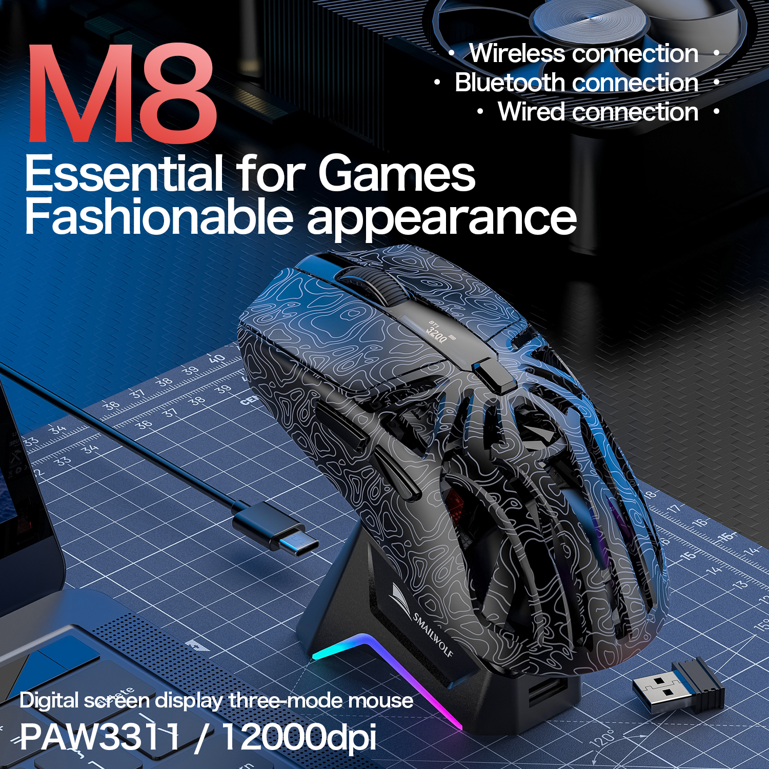 SMAILWOLF M8 Bluetooth three-m - Esports Gaming Laptop ulasan dan harga