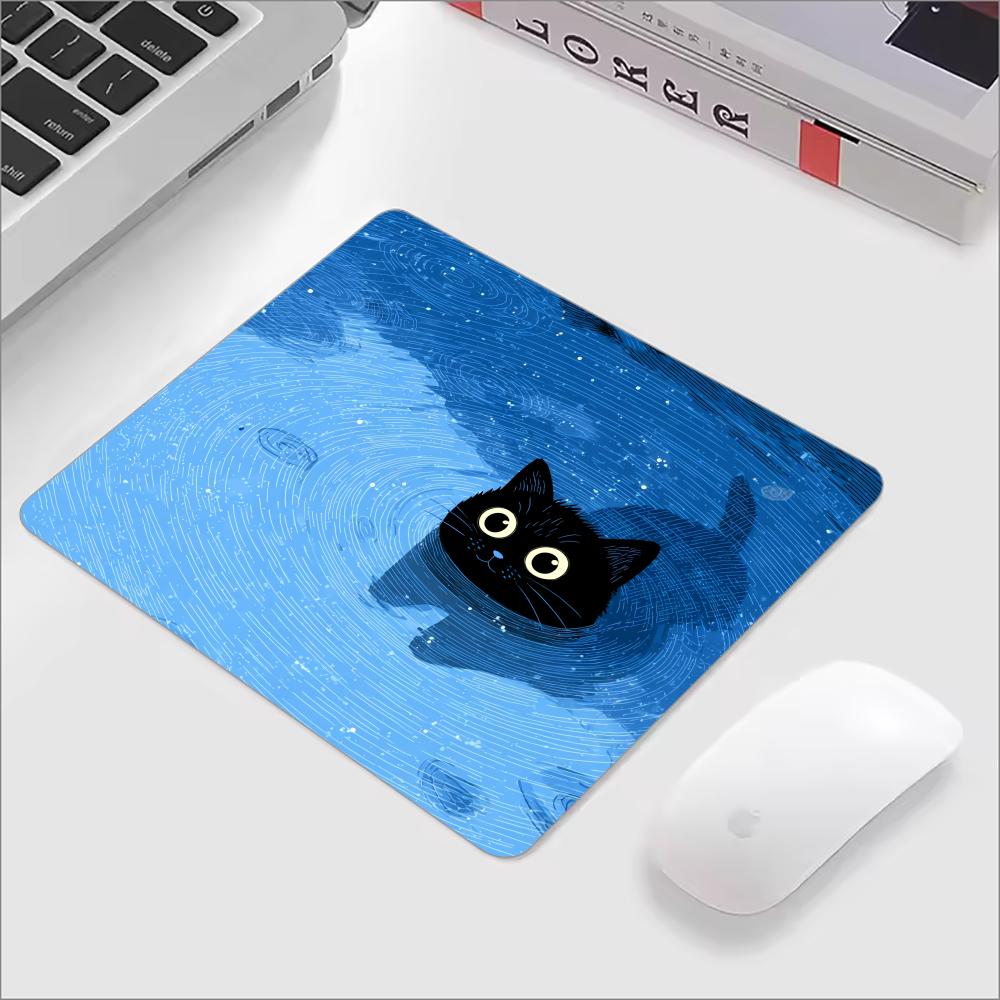 Cute Black Cat Glass Mouse Pad - Esports Gaming Keyboard ulasan dan harga