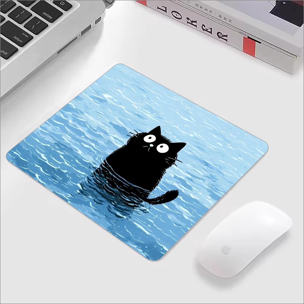 Cute Black Cat Glass Mouse Pad - Esports Gaming Keyboard ulasan dan harga