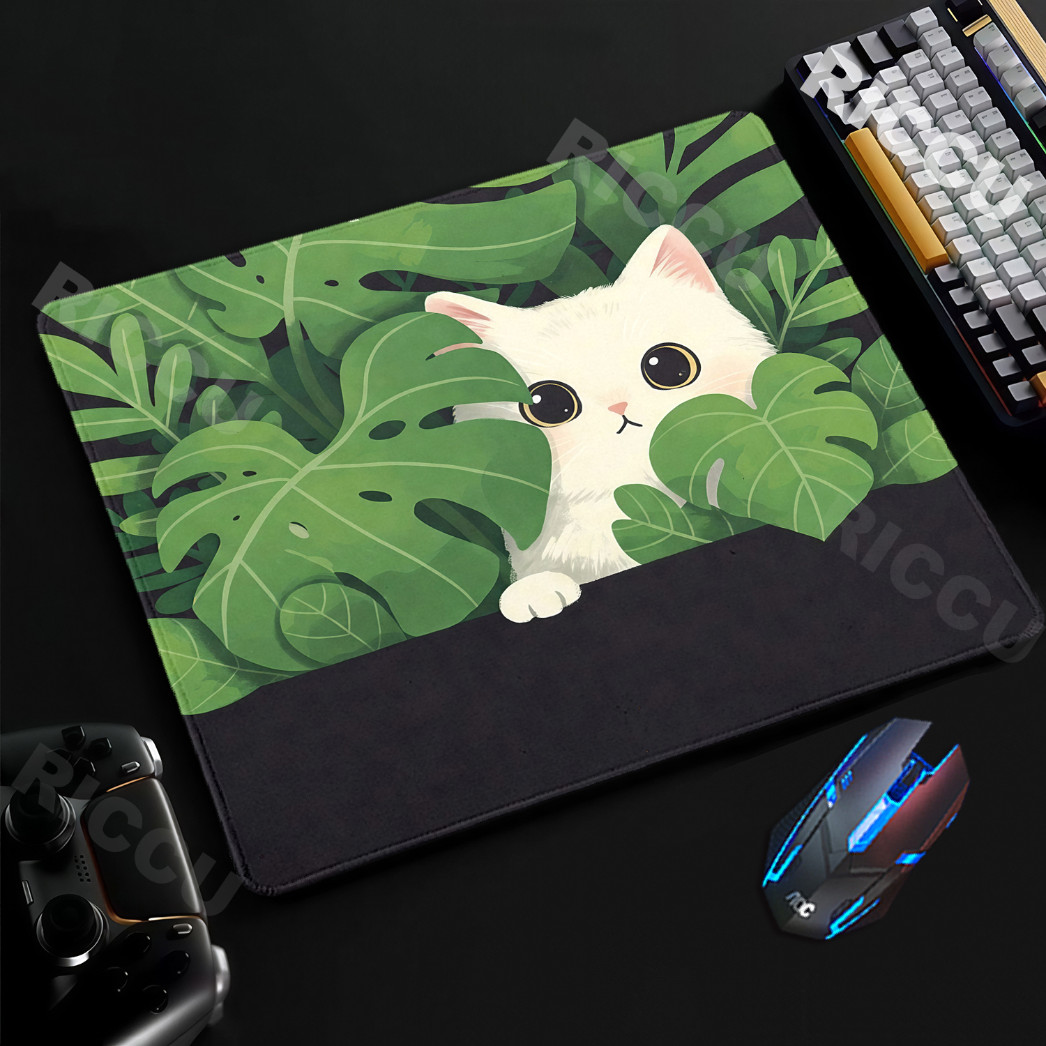 Cute White Cat Small Mousepad  - Esports Gaming Laptop ulasan dan harga