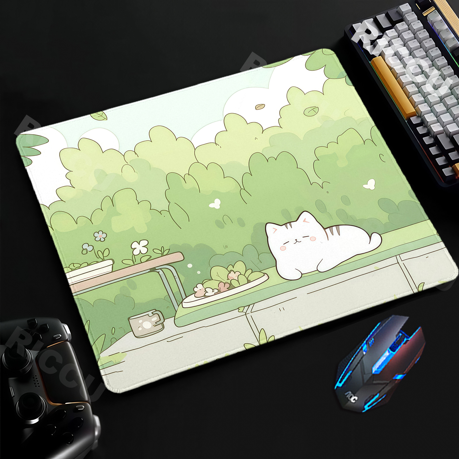 Cute White Cat Small Mousepad  - Esports Gaming Laptop ulasan dan harga