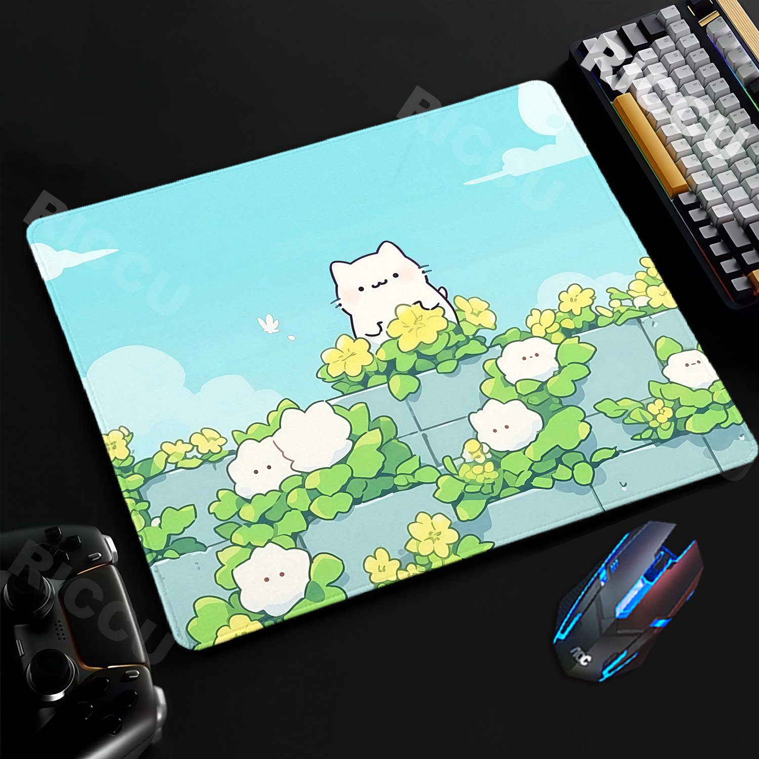 Cute White Cat Small Mousepad  - Esports Gaming Laptop ulasan dan harga